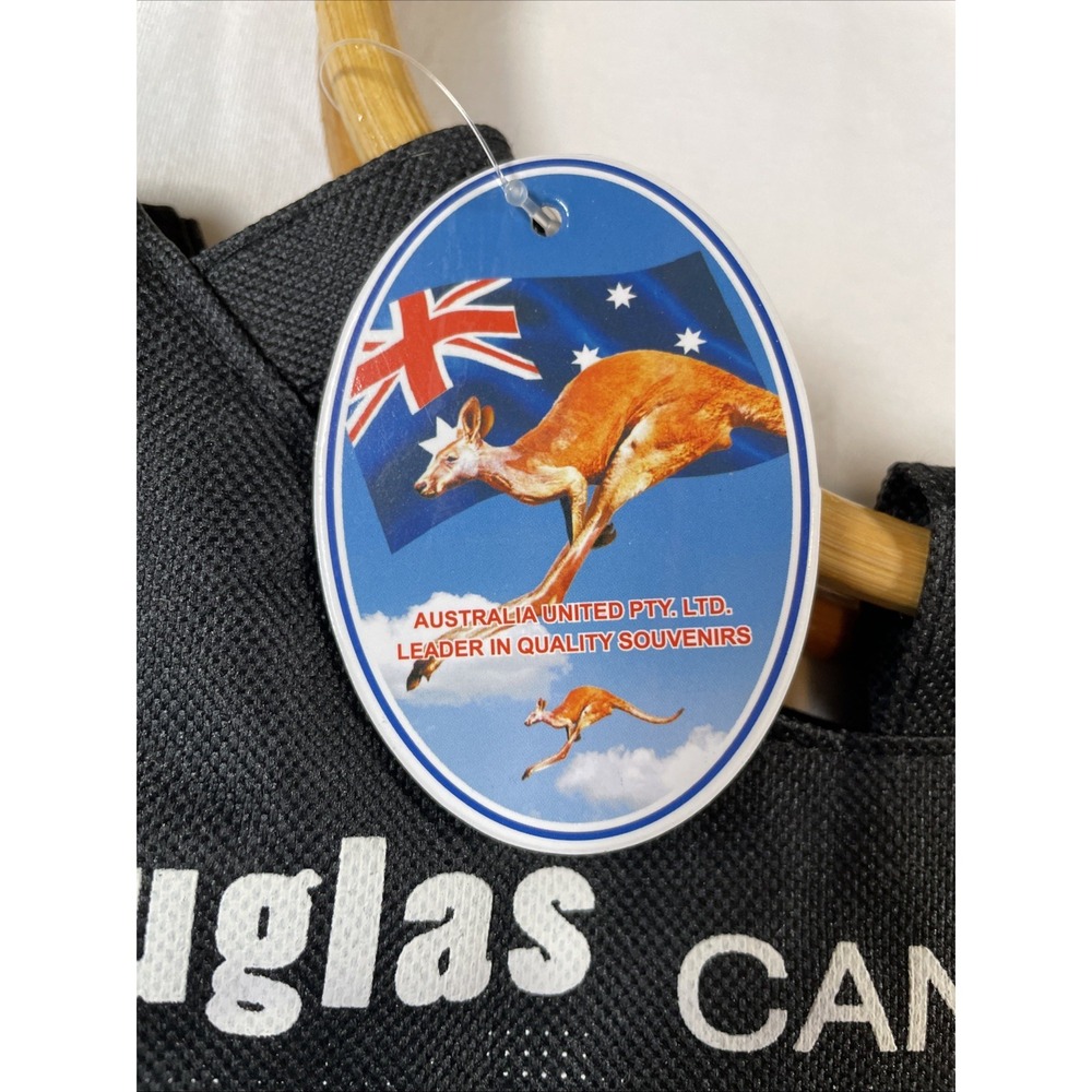 Australia United Shopping Tote Bag Womens Large Black Souvenir Bamboo Handle New - Picture 3 of 8